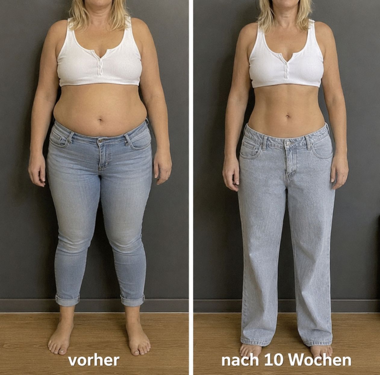 Vorher-Nachher-Vergleich einer Kundin